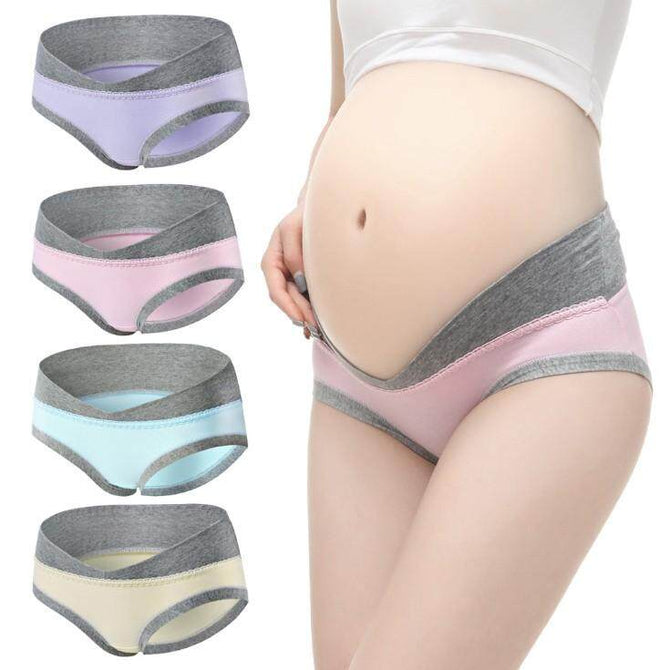 4PCS/Lot High Quality Pregnant Women Panties Pregnant Underpants Cotton Low-waist Briefs U-shaped Maternity Panties Females Underwear
