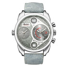 Oulm casual cowboy men's watch double time zone large dial men's quartz watch quartz watch HP9316