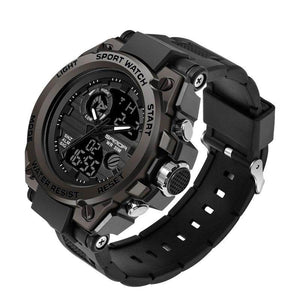 2019 Sanda Men's Watches Black Sports Watch LED Digital 3ATM Waterproof Military Watches S Shock Male Clock 739