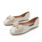 Women's shoes 2022 cnew soft leather soft sole shallow mouth square toe flat single shoes female large size pregnant women shoes 555-17