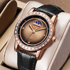 KIMSDUN high-end watch sun pattern moon phase quartz watch waterproof watch men's K-1215B