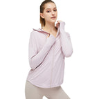 Outdoor Cool Feeling Sun Protective Clothes Coat Women's Breathable Quick-Drying Uv-Proof Sports Top Slim Fit Sun-Protective Clothing