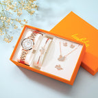 Women watch Fashion Trend Ferris Wheel Diamond Steel Belt Ladies Watch Gift Box Set 012-1T012-1T