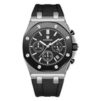 Kimsdun Men's Silicone strap Three Eyes Multifunctional Chronograph Waterproof Calendar Quartz Watch Fashion Men's Watch K-1224B