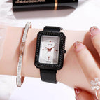GEDI 3076 Fashion Casual Watch Korea style WomenElegant Luxury Stainless Steel Magnetic Strap Waterproof Ladies Diamond Rhinestone Analog Quartz Wristwatch