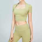 New Yoga Short Slimming Sports Top Women's Short-Sleeved Tight T-shirt Workout Clothes sports top