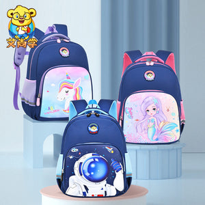 Primary school children's schoolbags cute cartoon boy schoolbags kindergarten burden relief and spine protection ultra-lightweight children's backpack 633  schoolbag