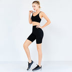 Ins new women yoga suits sports fitness short Yoga suit slim belt bra hip raising pant two piece set
