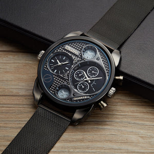 Oulm large dial men's watch quartz watch leisure time steel mesh belt watch tide brand HT9316B