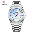 CHENXI Business Men's Watch Horizontal Bar Calendar Polygon Luminous Waterproof Steel Belt Quartz Watch Men cx-8262