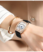 CHENXI Ladies Watch Women's Watch Fashion Bucket Diamond Leather Waterproof Watch CX319
