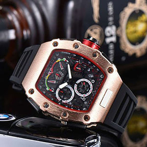 Men's watch 6-Pin Running Seconds Quartz Men's Watch European Barrel-Shaped Watch Multifunctional Watch 9791