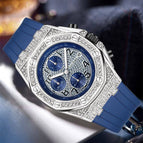 Men's Watch Retro Personalized Diamond-Embedded Large Dial Timing Function Luminous men casual Quartz Watch 2665