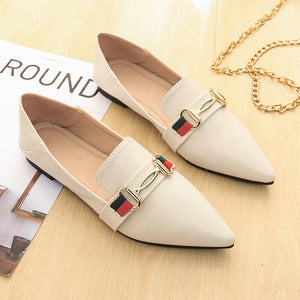 2021 Korean flat single shoe fashion metal buckle soft casual office lady women's shoes 333-b9