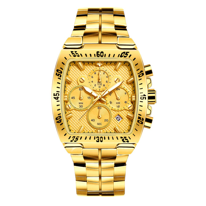 WWOOR Fashion Seven-Pin Steel Belt Waterproof Men's Watch Quartz Movement Calendar quartz men watch 8836