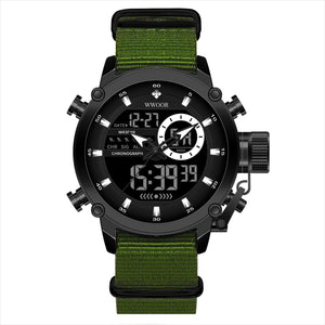 WWOOR New Waterproof Fashion Quartz and Digital Nylon Watch Men's Sports Style Men's Watch 8882