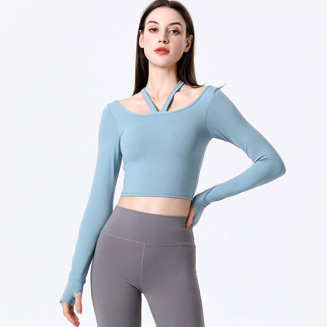 2022 new quick-drying yoga top fashion new lightweight breathable high-end running sports fitness long sleeves T-shirt 8056