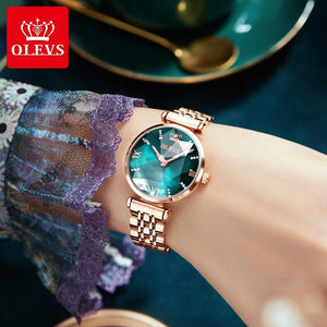 OLEVS New Women Luxury Jewel Quartz Watch Waterproof Stainless Steel Strap Watch For Women Date Clock casual watch
