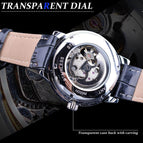 Winner western style men's fashion casual skeletonized mechanical movement men automatic mechanical watch SLZg80