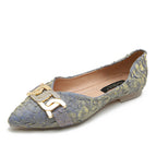 2022 summer new metal string buckle rhinestone pressed satin shallow mouth single shoes flat office lady women scoop shoes female 222-20