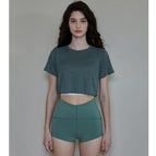 2023 Spring and Summer New Jacquard Short Outdoor Sports Short Sleeve Running Breathable Fitness Slim Slimming Yoga top HN99