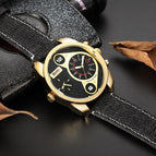 Oulm casual cowboy men's watch double time zone large dial men's quartz watch quartz watch HP9316