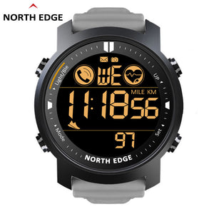 2022 NORTH EDGE Laker Original Digital Outdoor Sport Pedometer watches Smartwatc Bluetooth For Android IOS Men Smart Watch Waterproof 50M-black