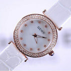 GUOU 8112 Relogio Women's Watches Luxury Diamond Waterproof Genuine Leather Ladies Watch Women Watches Clock