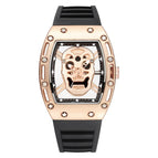 KIMSDUN Fashion Skull Ghost Head Skeleton Men's Watch Bucket Watch Silicone Quartz Watch K-503B