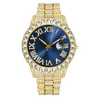 MISSFOX watch men's personality hip-hop water ghost Roman diamond-set quartz watch men 2643-3