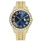 MISSFOX watch men's personality hip-hop water ghost Roman diamond-set quartz watch men 2643-3