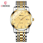 Chenxi Men's Diamond New Stainless Steel Calendar Waterproof Simple Business Fashion Luminous Quartz men casual Watch CX-8221