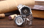 Winner340 Classic Look Men's Fashion Casual Hollow Luminous Semi-automatic Mechanical men Watch SLZ56