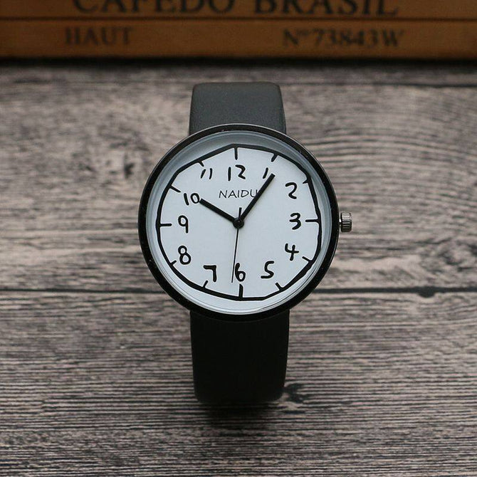 Cartoon Digital Face Boys and Girls Watch Japanese and Korean Fashion Trendy Student Watch Mori Youth Personality Quartz Watch