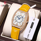 CHENXI Ladies Watch Women's Watch Fashion Bucket Diamond Leather Waterproof Watch CX319