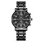 Megir Watch Men's Business Multifunction Chronograph Steel Belt Quartz men Watch 2160g