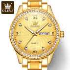 OLEVS Watch men gold diamond calendar waterproof quartz men watch 5565