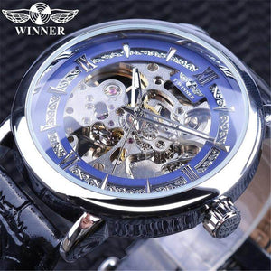 Winner western style men's fashion casual skeletonized mechanical movement men automatic mechanical watch SLZg80