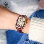 GUOU Fashion women's quartz watches retro rectangular small women's wrist watch waterproof belt Casual watch for women