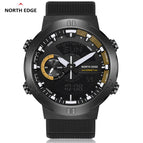 NORTH EDGE 2022 HORNET Men's Digital Watch Running Sports Watches Waterproof 50M World Time Illuminator Wristwatch