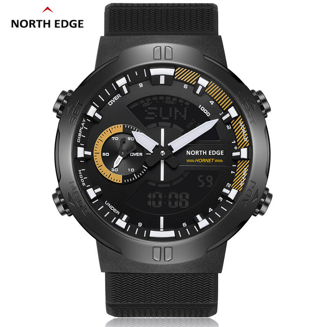 NORTH EDGE 2022 HORNET Men's Digital Watch Running Sports Watches Waterproof 50M World Time Illuminator Wristwatch