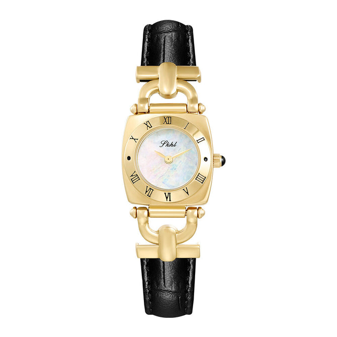 SKHLSpace-Time Corridor Retro elegant leather Waterproof Watch Square Quartz Ladies Watch 3622