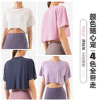 Women T-shirt Outdoor Sports Quick-Drying Top Loose Short Yoga Clothing Running Short Sleeve T-shirt Summer DS67