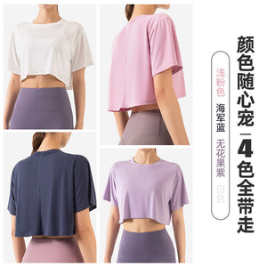 Women T-shirt Outdoor Sports Quick-Drying Top Loose Short Yoga Clothing Running Short Sleeve T-shirt Summer DS67