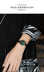 Women's Watch Gradient Starry French Light Luxury Minority Watch Temperament Small Green Watch Simple Women's Watch
