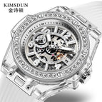 KIMSDUN transparent fashion watch men and women couple watch waterproof silicone calendar quartz watch K-1980B