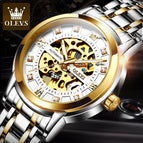 OLEVS Men's Watch Automatic Mechanical Watch Hollow design Watch Men's Watch 9901 steel