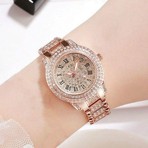 GEDI 2945 Fashion Casual Watch Hot Sale Women Elegant Luxury Diamonds Rhinestones Stainless Steel Waterproof Ladies Analog Quartz Wristwatch