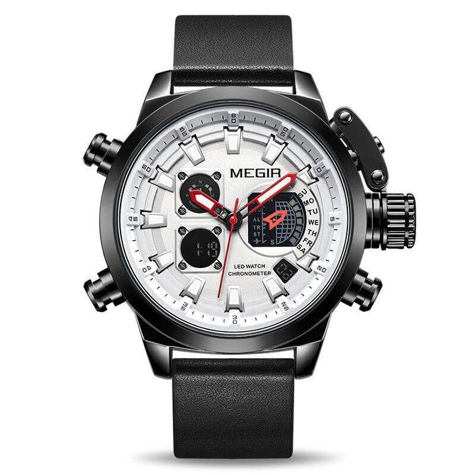 MEGIR 2090 Dual Display Sport Watch for Men Digital Analog Quartz Watch Clock Man Watches