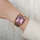 GUOU 8096 Watch Square Fashion Simple Steel Band Woman Watch Scale Waterproof Quartz Watch Women's Watches